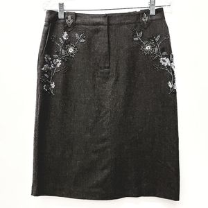 Laundry 6 beaded floral embellished pencil skirt